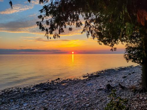 Sunset over Lake Michigan. Washington Island, WI.