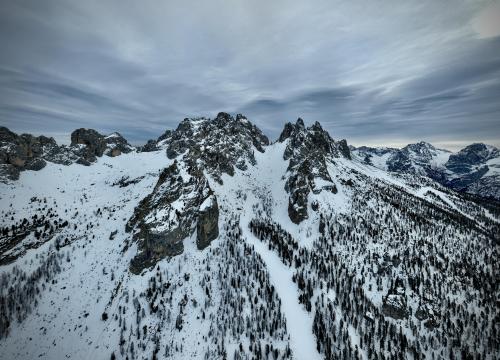 Towers of Mordor, Italy  Saw this mountain posted in the summer so here is one taken in the Winter.  Mavic 3