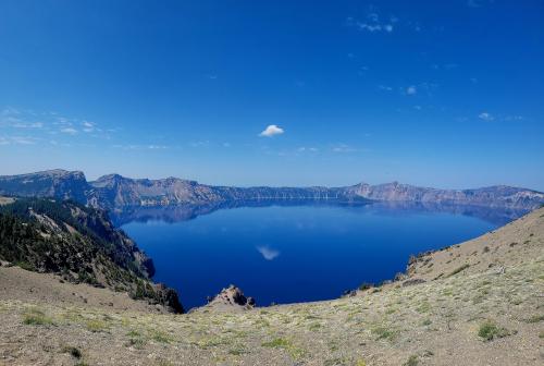 Tiny cloud for scale. Crater Lake, Oregon