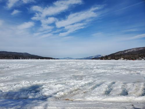 Lake George in Northeastern New York, USA's Adirondack Mountains as seen earlier this month