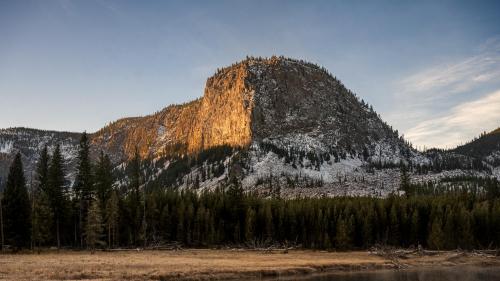 Yellowstone National Park - Sunrise Peaking Through