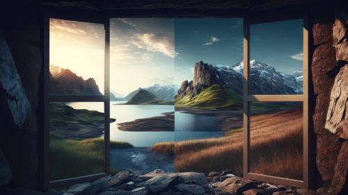 Scenic Views Through A Window