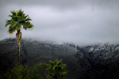 A foggy day over the Catalina Foothills