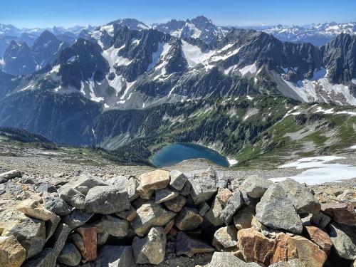 View of Doubtful Lake from Sahale Glacier Camp, North Cascades National Park.