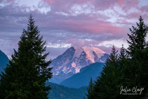 Sunrise over Mount Rainier, Washington.