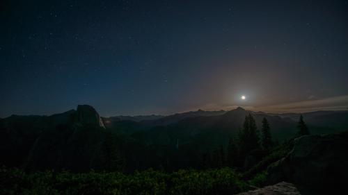 Moonrise over Yosemite