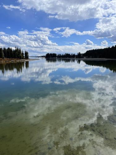 Yellowstone Lake/River as seen from the Fishing Bridge, Yellowstone National Park, Wyoming, USA