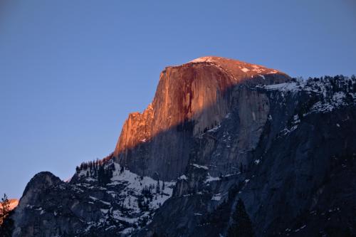 The Half Dome during winter sunset, Yosemite NP, CA