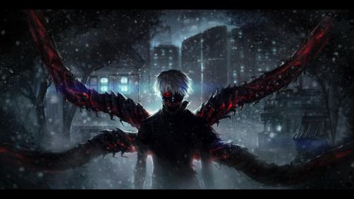 kaneki ken for desktop, tokyo ghoul, mask, transform, white hair, red eye