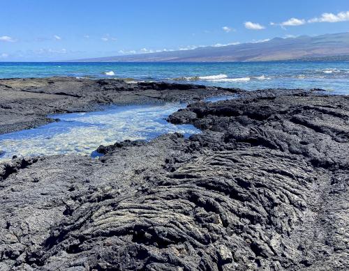 Old lava flow meets the ocean, Big Island, Hawaii