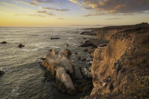 A coastal scene during sunset from Montana de Oro State Park in California