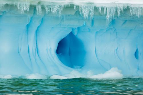 Saltwater sculpted glacial ice, Pleneau Island, Antarctica