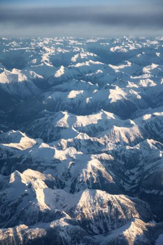 View of Ts’ilʔos Provincial Park from an airplane, Canada