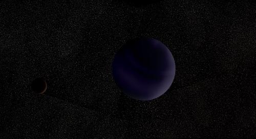 I drew Y-type brown dwatf and its planet. My first time drawing space!