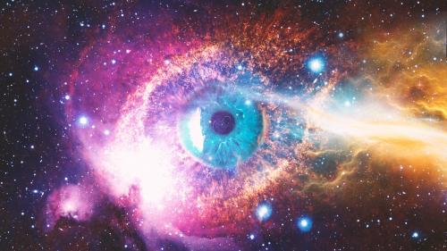 cosmic for desktop, eye, galaxy, stars, nebula