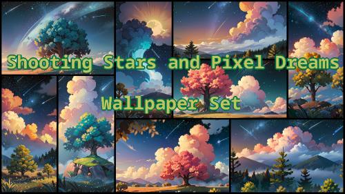 🎨 Shooting Stars and Pixel Dreams Wallpaper Set  link in comments