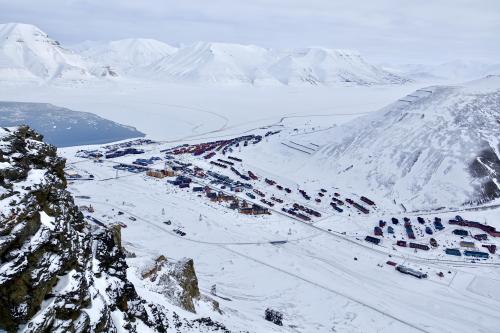 Longyearbyen, Norway. Population 2,358 and sometimes a polar bear, too.