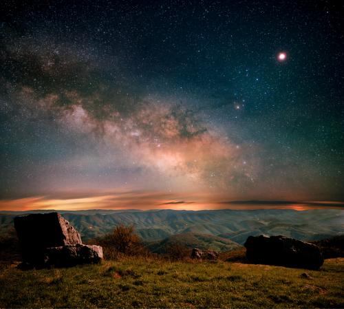 Milky Way during the Total Lunar Eclipse From Spruce Knob, WV
