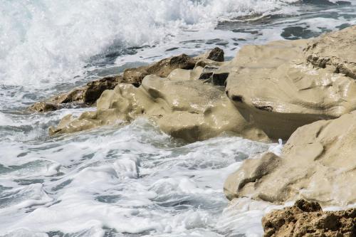 Rocks in the surf at sea, Kos, Greece