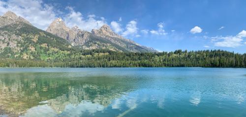 A cold dip in Taggart Lake after a long hike, Grand Teton National Park