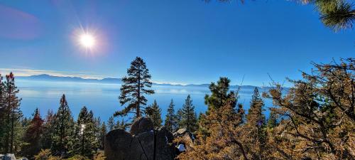 Setting sun over Lake Tahoe, California