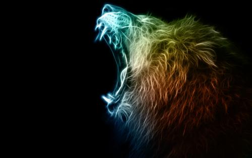 Lion digital illustration and manipulation