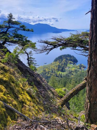 Island exploring. Hiking up Anvil Island in Howe Sound, BC, Canada.