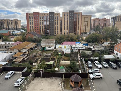 A little village trapped in the middle of a concrete jungle in Koshetau, Kazakhstan