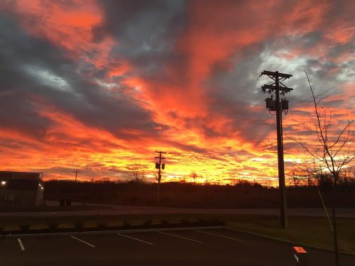 fiery sunrise over Kentucky