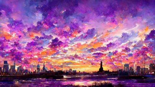 Purple Sunset in New York