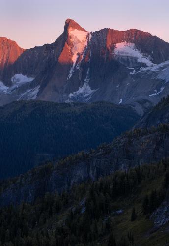 Sunset light in the Purcell Mountains, British Columbia