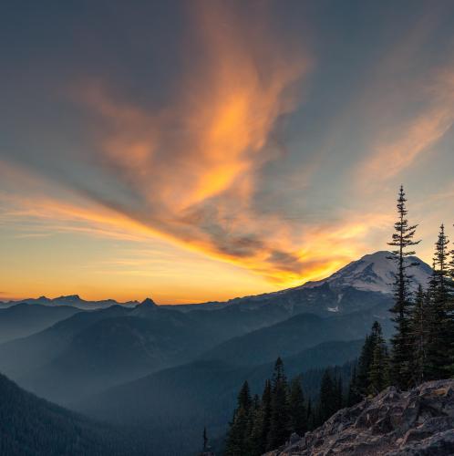 Majestic color over Mt Rainier