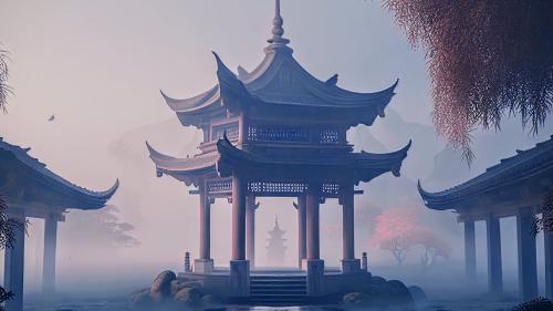 Peaceful Asian Temple