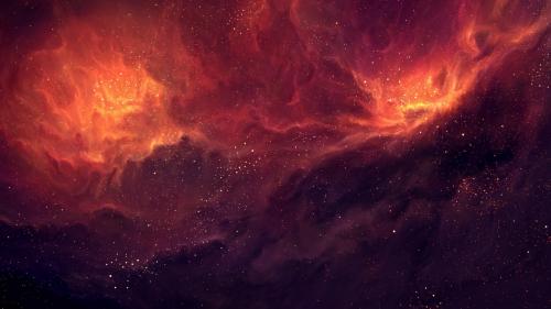 Red Nebula, Sci-fi, Digital Art, Stars