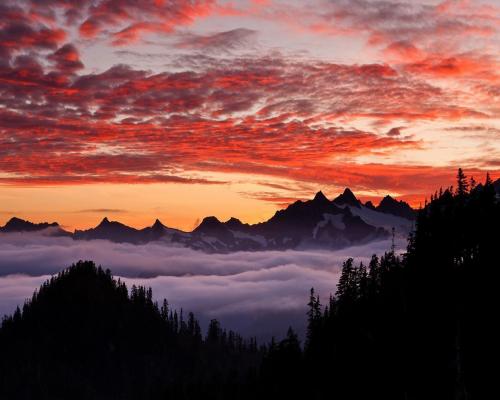 Mountains Sunset Landscape wallpaper