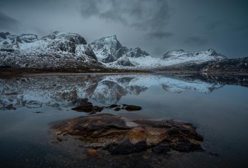 Calm lake on Lofoten, Norway