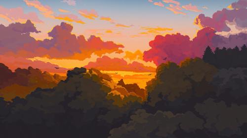 "Ghibli Master Study - Sunset" by ItsEndy｜Gavryl Tampil