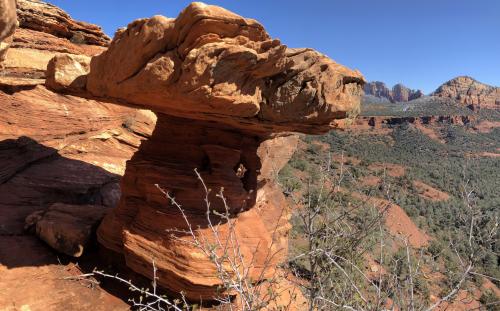 Nice example of a pedestal rock formation near Sedona, Arizona