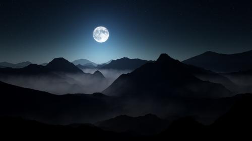 Mist, Mountains, Moonlight