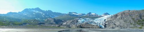 Sun Melting Glacier. Shoup Bay, Alaska