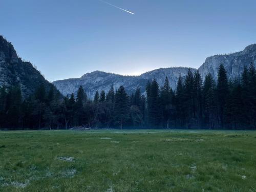 Yosemite Valley at dusk.