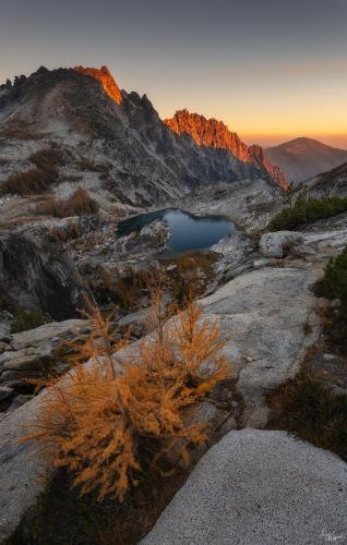 Incredible sunset view in the Enchantments, Washington