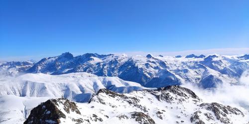 View from "Pic Blanc" highest point of Alpe d'Huez , France