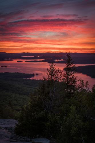 Stellar sunrise over Lake Winnepesaukee, New Hampshire