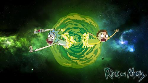 Rick and Morty in a Portal