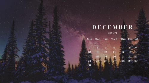 December 2023 - Calendar wallpaper