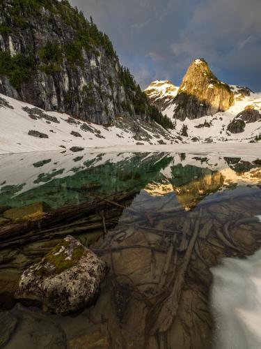 Backcountry camping at Watersprite Lake in BC, Canada