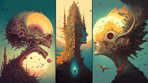 Otherworldly Terror &amp; Divinity Triptych