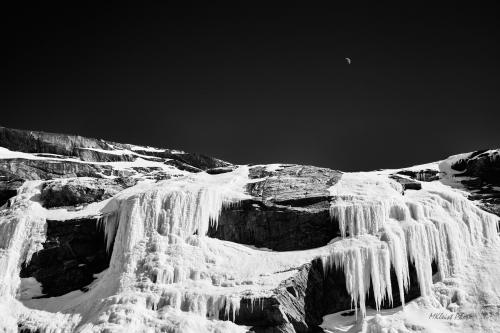 Waterfall at the northern side of Sermitsiaq, Nuuk fiord  OC