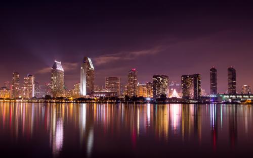 San Diego Skyline Cityscape at Night